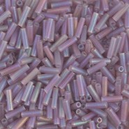 Miyuki Bugles 6mm kralen - Matted transperant smoky amethyst ab BGL2-142FR